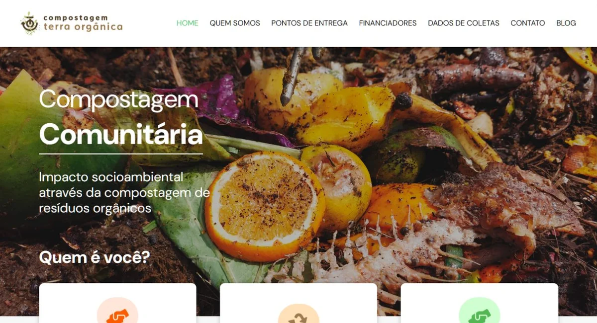 Página do site Terra Orgânica